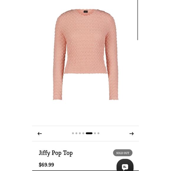 Aleeza Paris Jiffy Pop Top In Coral Large Stretchy Long Sleeve $69 NWT - Picture 1 of 5